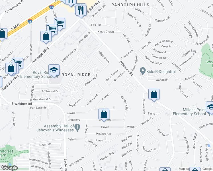 map of restaurants, bars, coffee shops, grocery stores, and more near 10515 Sonora Sunset in San Antonio