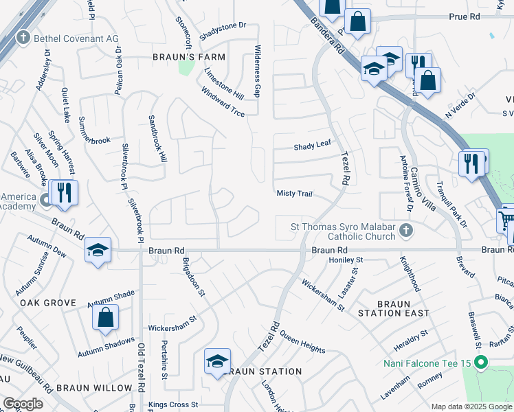 map of restaurants, bars, coffee shops, grocery stores, and more near 9431 Holly Place in San Antonio