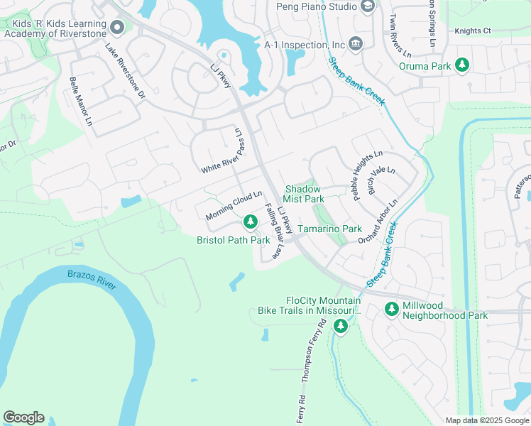 map of restaurants, bars, coffee shops, grocery stores, and more near 4407 Enchanted Spring Court in Sugar Land