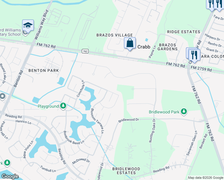 map of restaurants, bars, coffee shops, grocery stores, and more near 9615 Harmony Lake Lane in Richmond