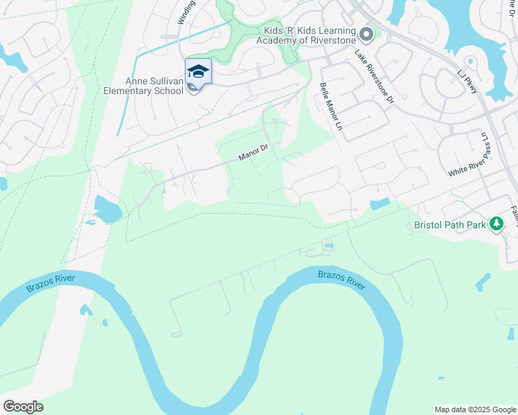 map of restaurants, bars, coffee shops, grocery stores, and more near 6115 Creekview in Sugar Land