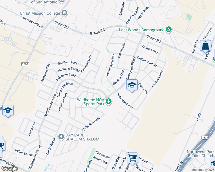 map of restaurants, bars, coffee shops, grocery stores, and more near 9802 Spring Beauty in San Antonio