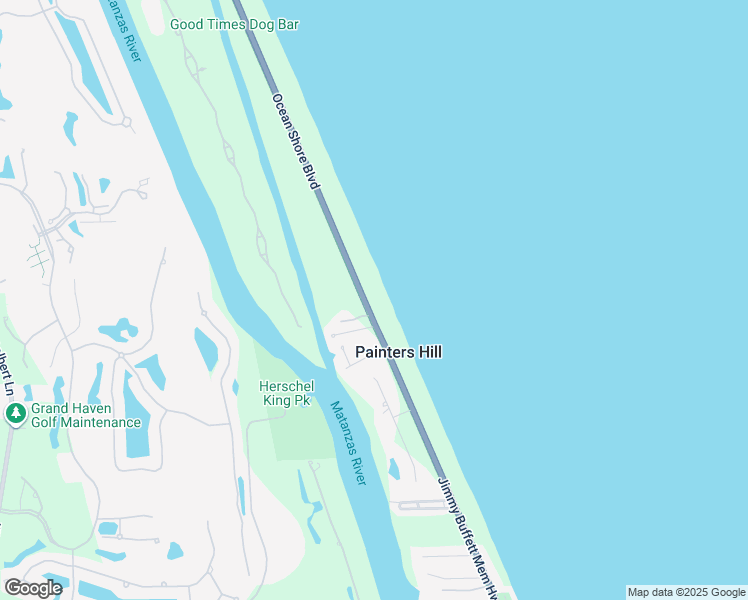 map of restaurants, bars, coffee shops, grocery stores, and more near 3167 North Oceanshore Boulevard in Flagler Beach