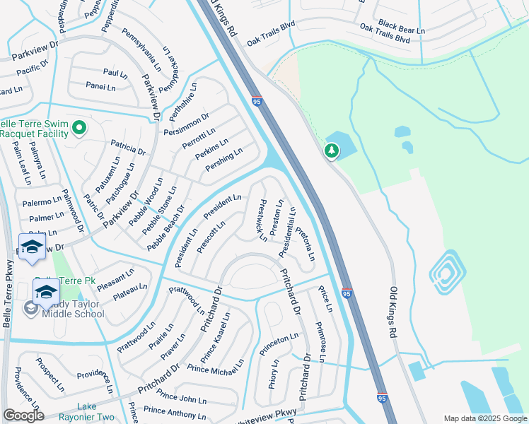 map of restaurants, bars, coffee shops, grocery stores, and more near 17 Prestwick Lane in Palm Coast
