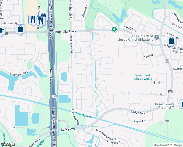 map of restaurants, bars, coffee shops, grocery stores, and more near 3518 Apple Grove Dr in Manvel