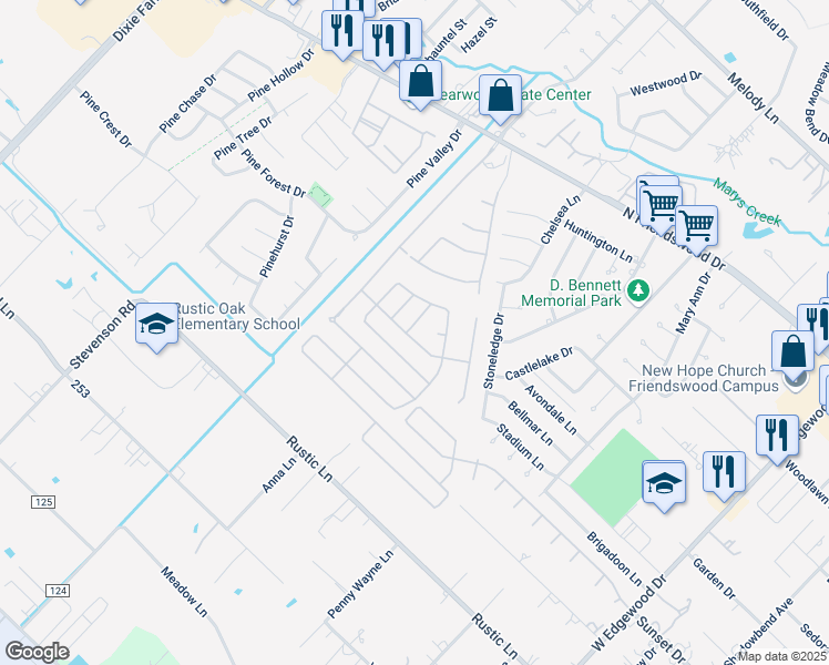 map of restaurants, bars, coffee shops, grocery stores, and more near 1113 Sunset Lakes Drive in Pearland