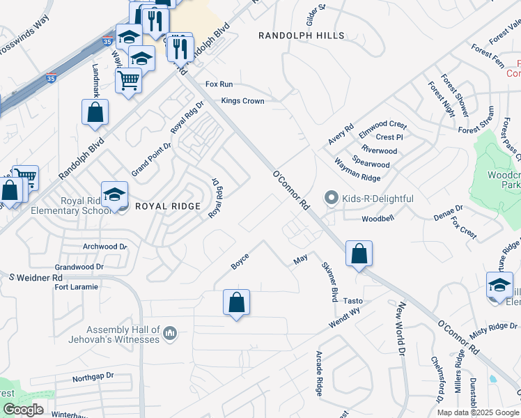 map of restaurants, bars, coffee shops, grocery stores, and more near 6426 Ithaca Forest in San Antonio
