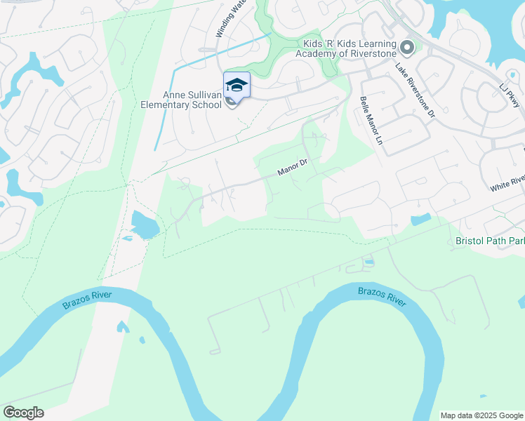 map of restaurants, bars, coffee shops, grocery stores, and more near 6115 Creekview in Sugar Land