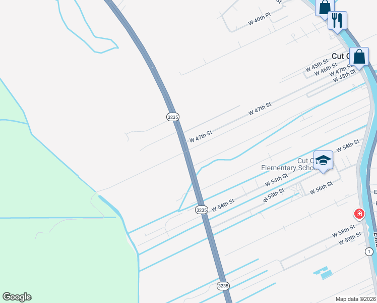 map of restaurants, bars, coffee shops, grocery stores, and more near 164 Lolita Lane in Cut Off