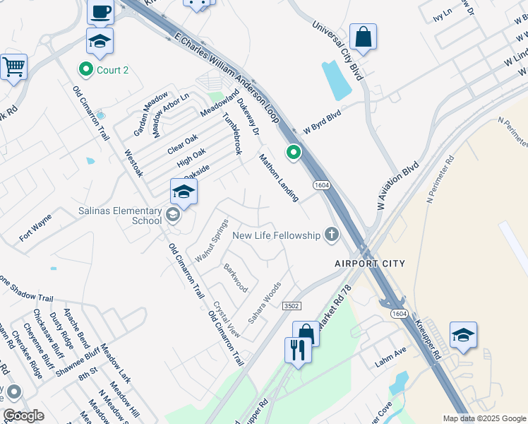 map of restaurants, bars, coffee shops, grocery stores, and more near 9106 Roaring Spring in Universal City