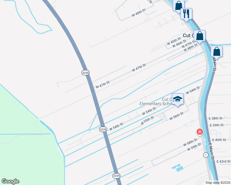 map of restaurants, bars, coffee shops, grocery stores, and more near 164 Lolita Lane in Cut Off