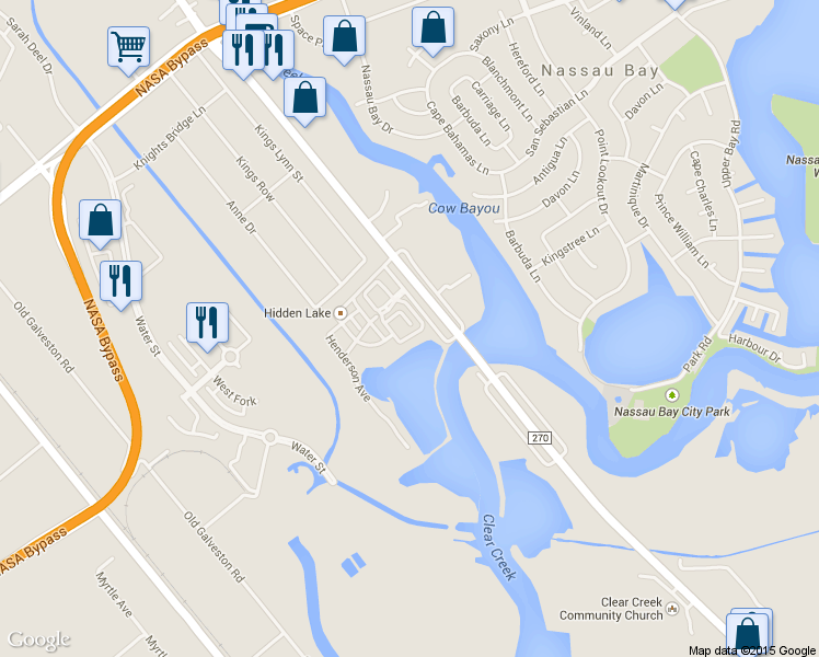 map of restaurants, bars, coffee shops, grocery stores, and more near 18800 Egret Bay Boulevard in Houston