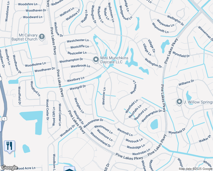 map of restaurants, bars, coffee shops, grocery stores, and more near 67 Westover Lane in Palm Coast