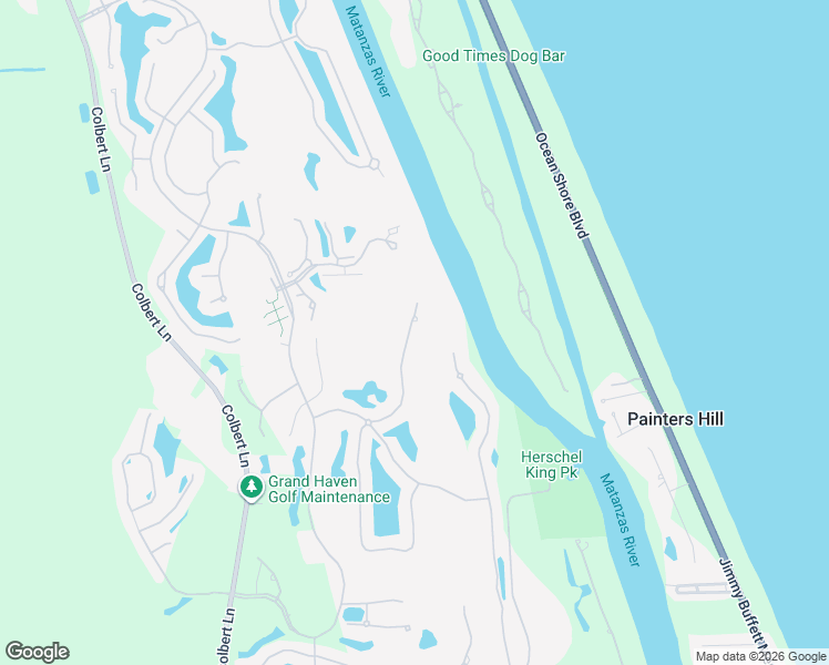 map of restaurants, bars, coffee shops, grocery stores, and more near 48 Jasmine Drive in Palm Coast