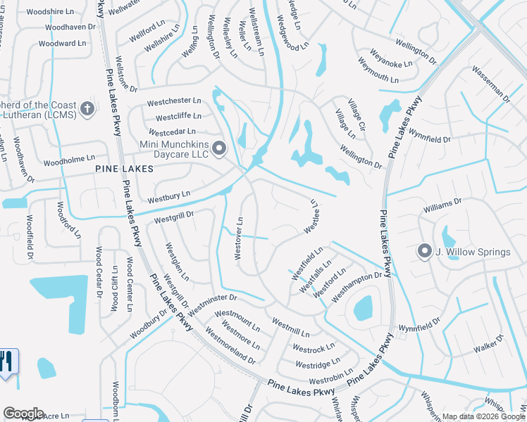 map of restaurants, bars, coffee shops, grocery stores, and more near 12 Westlawn Place in Palm Coast