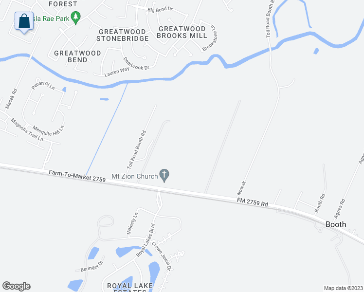 map of restaurants, bars, coffee shops, grocery stores, and more near 8915 FM 2759 Road in Richmond