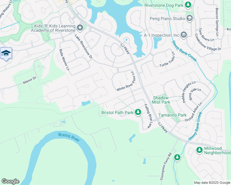 map of restaurants, bars, coffee shops, grocery stores, and more near 4630 Liberty Woods Lane in Sugar Land