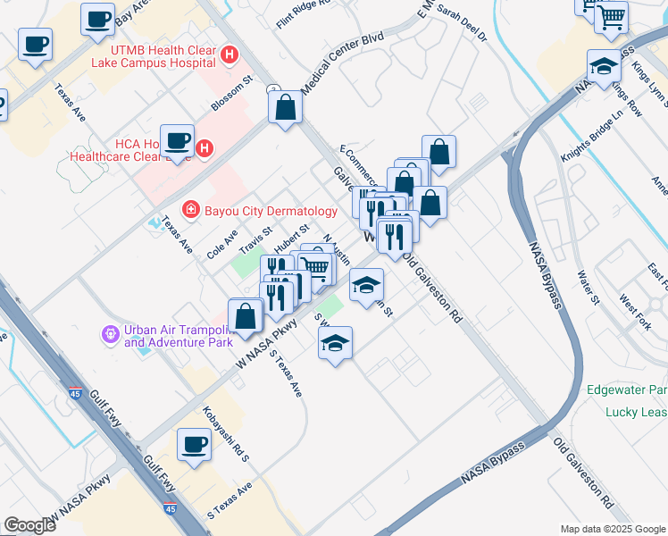 map of restaurants, bars, coffee shops, grocery stores, and more near 309 Henrietta Street in Webster