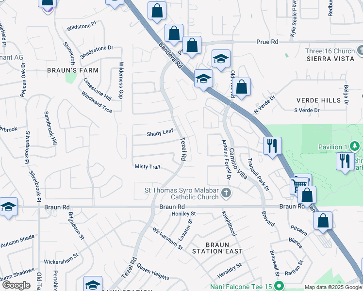map of restaurants, bars, coffee shops, grocery stores, and more near 9927 Tezel Road in San Antonio
