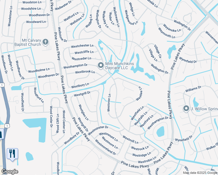map of restaurants, bars, coffee shops, grocery stores, and more near 67 Westover Lane in Palm Coast