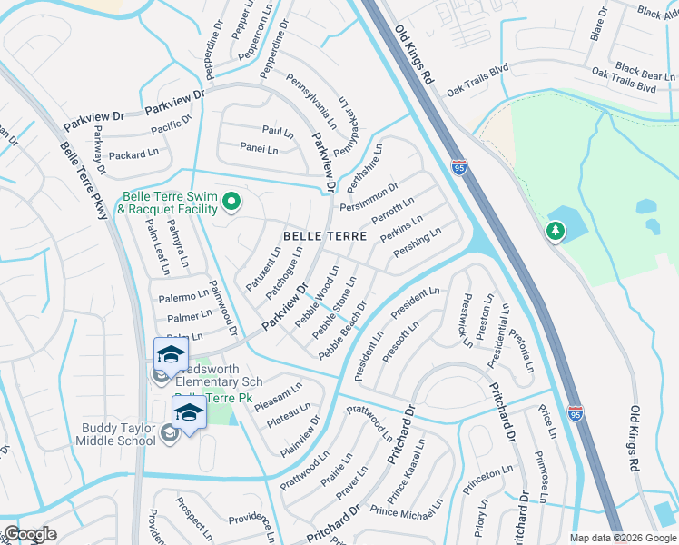 map of restaurants, bars, coffee shops, grocery stores, and more near 46 Pebble Wood Lane in Palm Coast