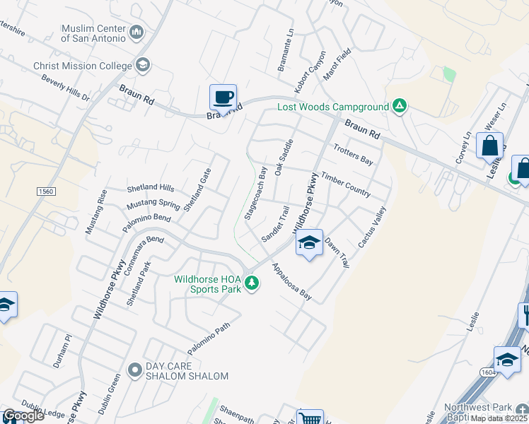 map of restaurants, bars, coffee shops, grocery stores, and more near 9941 Spring Beauty in San Antonio