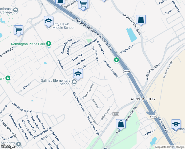 map of restaurants, bars, coffee shops, grocery stores, and more near 9027 Scarlet Creek in Universal City