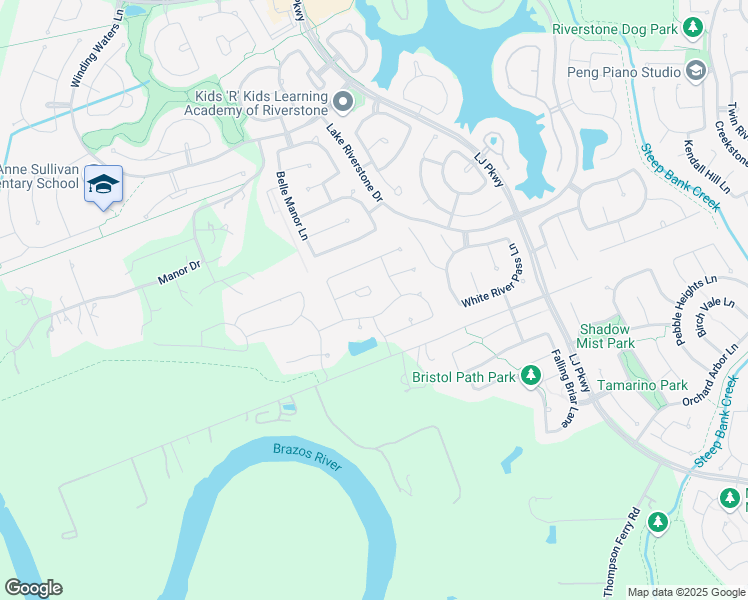 map of restaurants, bars, coffee shops, grocery stores, and more near 4642 Brazos Shores Drive in Sugar Land