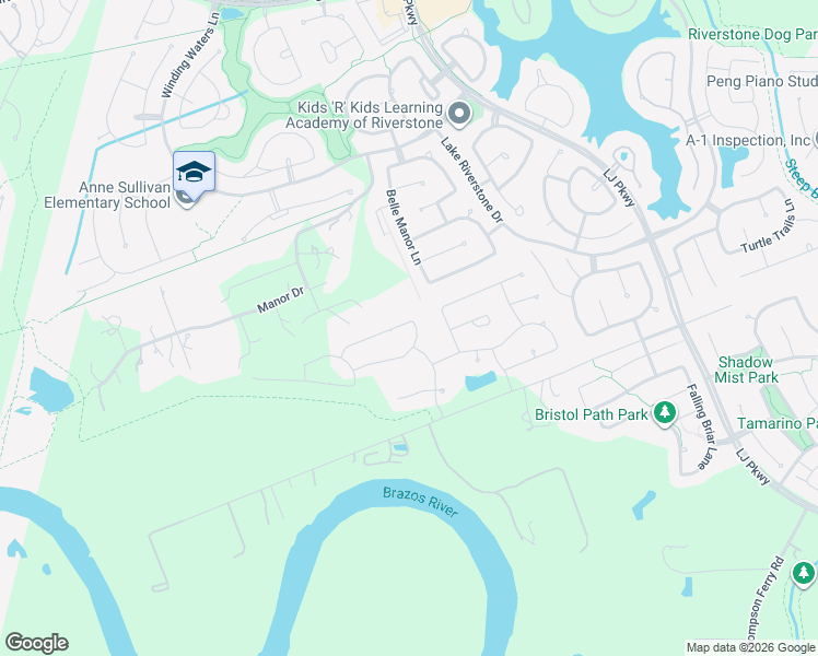 map of restaurants, bars, coffee shops, grocery stores, and more near 4823 Sabine Terrace Drive in Sugar Land
