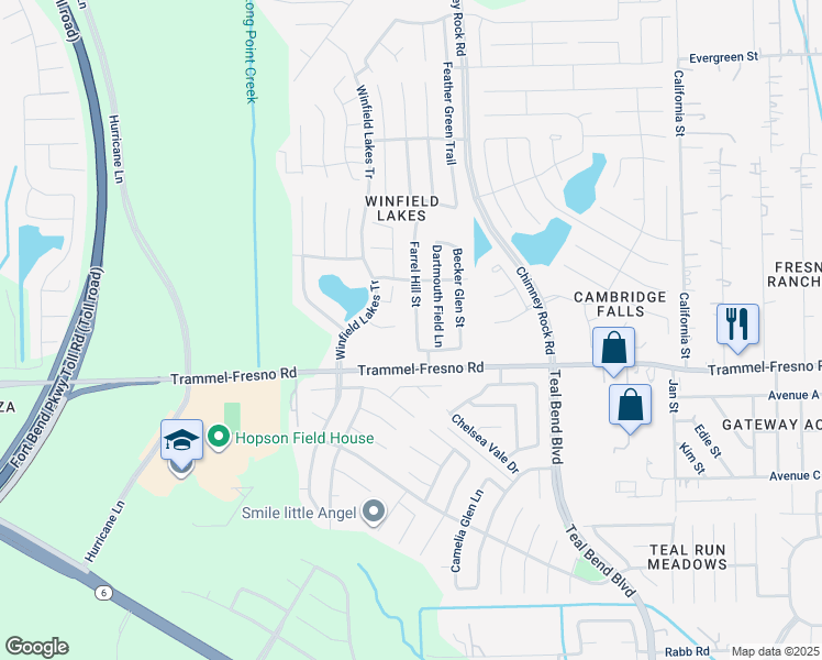 map of restaurants, bars, coffee shops, grocery stores, and more near 3414 Farrel Hill Street in Fresno