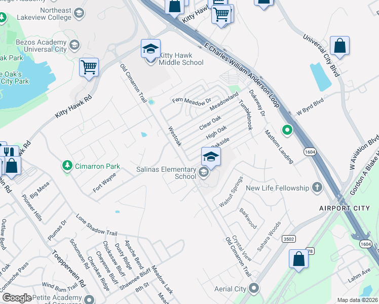 map of restaurants, bars, coffee shops, grocery stores, and more near 205 Oakside in Universal City