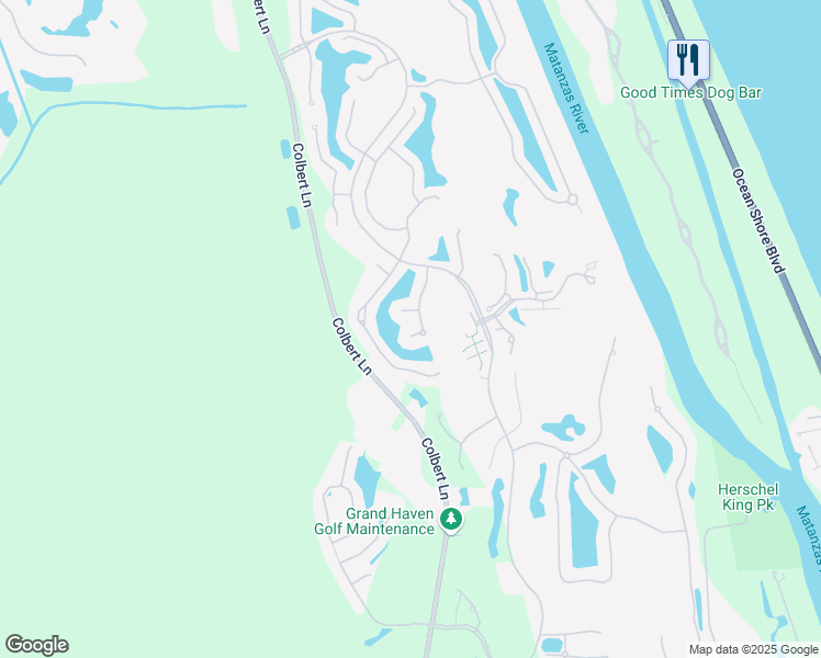 map of restaurants, bars, coffee shops, grocery stores, and more near 6 Point Doral Court in Palm Coast