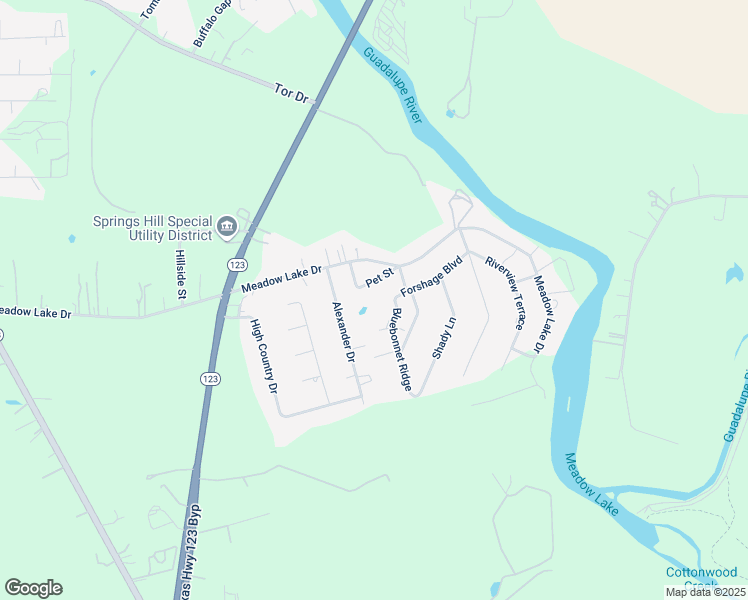 map of restaurants, bars, coffee shops, grocery stores, and more near 215 Pet Street in Seguin