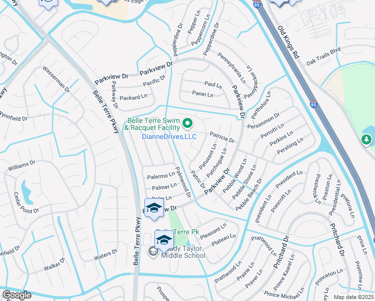 map of restaurants, bars, coffee shops, grocery stores, and more near 16 Patrick Place in Palm Coast