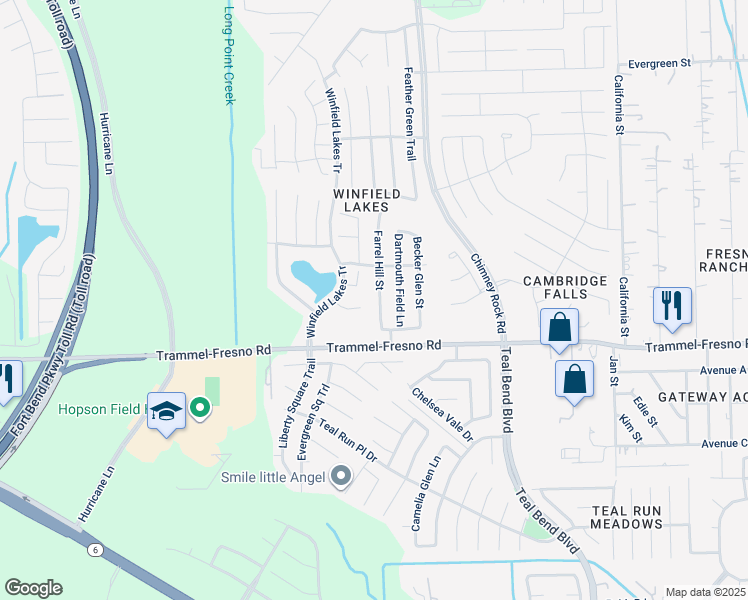 map of restaurants, bars, coffee shops, grocery stores, and more near 3402 Farrel Hill Street in Fresno