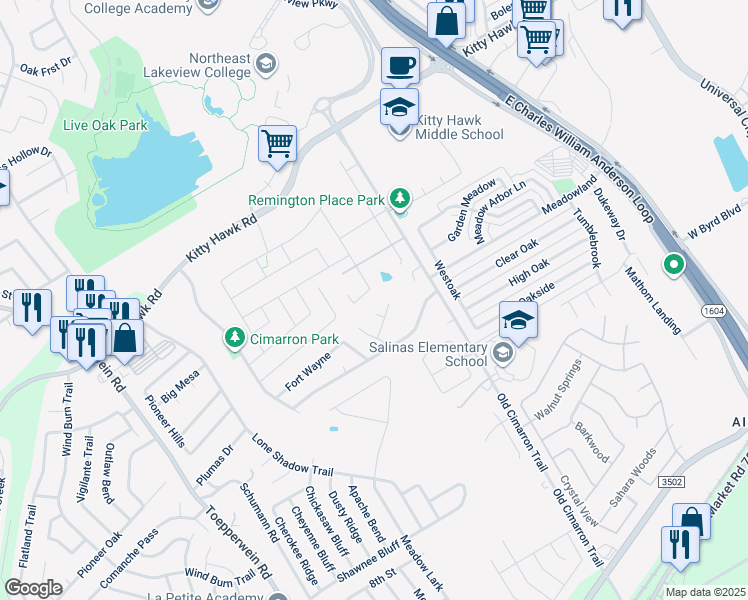map of restaurants, bars, coffee shops, grocery stores, and more near 205 Shadow Terrace in Universal City