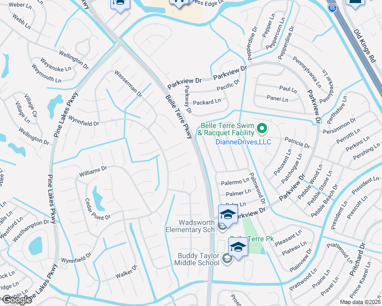 map of restaurants, bars, coffee shops, grocery stores, and more near 113 Palmwood Drive in Palm Coast