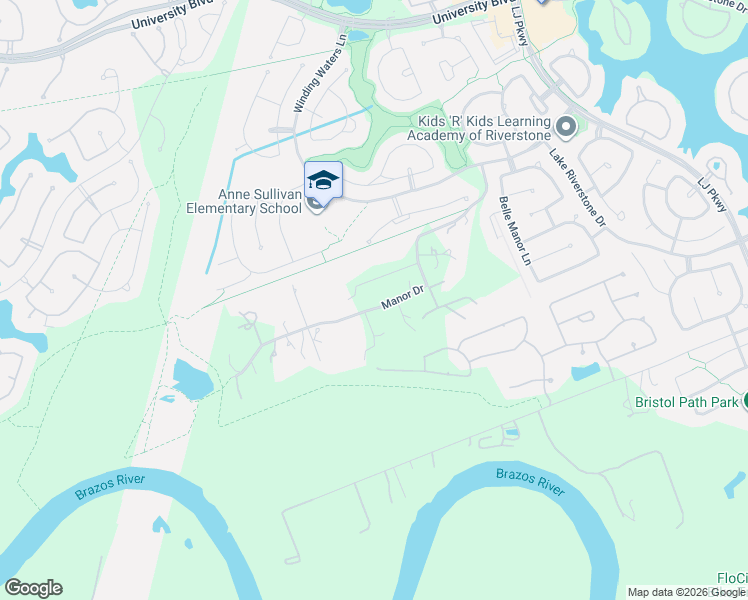 map of restaurants, bars, coffee shops, grocery stores, and more near 5410 Meadow Road in Sugar Land
