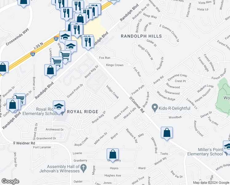 map of restaurants, bars, coffee shops, grocery stores, and more near in San Antonio