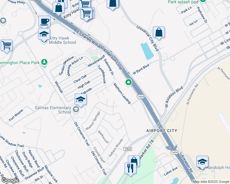 map of restaurants, bars, coffee shops, grocery stores, and more near 490 Tumblebrook in Universal City