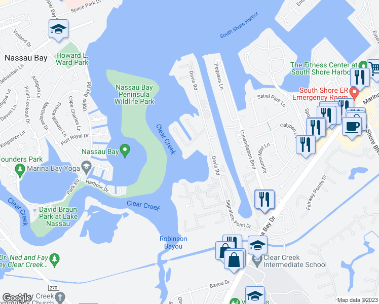 map of restaurants, bars, coffee shops, grocery stores, and more near 841 Signature Cove in League City