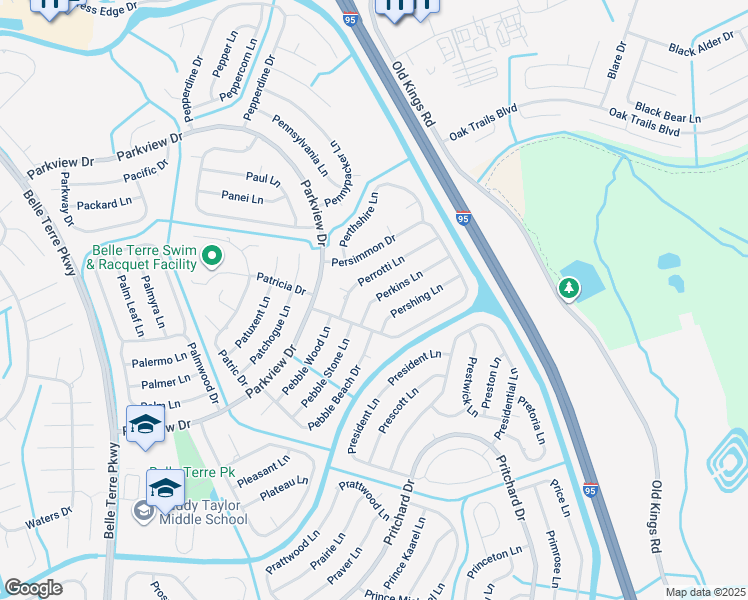 map of restaurants, bars, coffee shops, grocery stores, and more near 19 Perkins Lane in Palm Coast