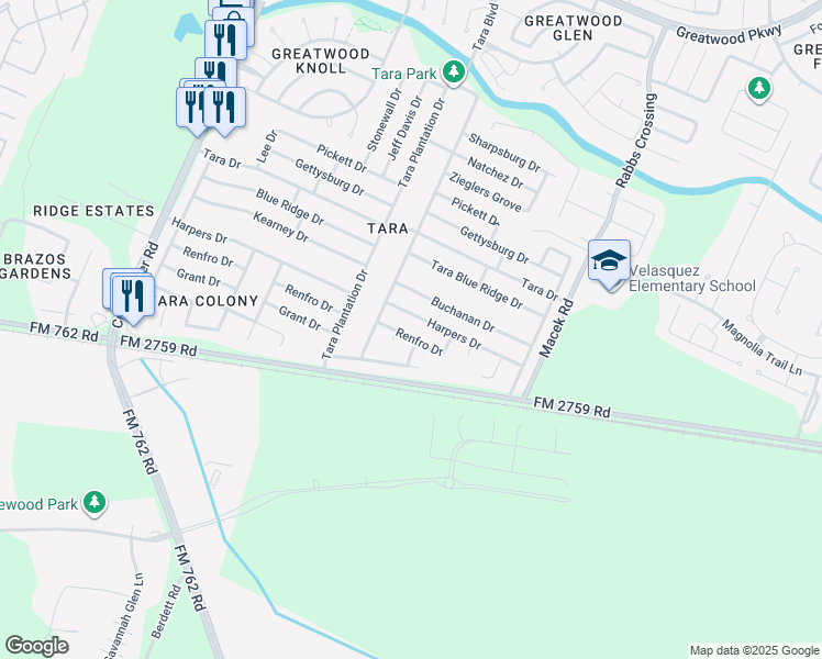 map of restaurants, bars, coffee shops, grocery stores, and more near 7019 Renfro Drive in Richmond