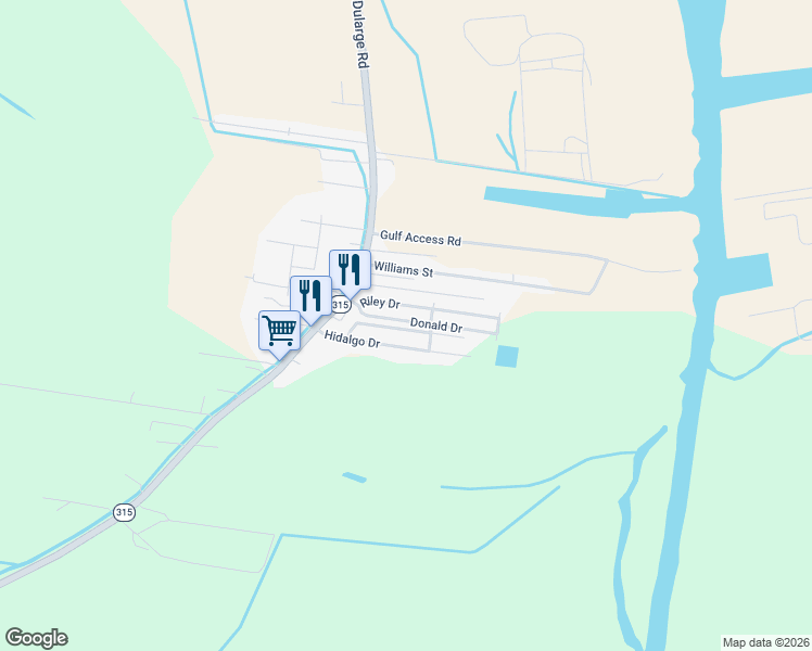 map of restaurants, bars, coffee shops, grocery stores, and more near 100-198 Donald Dr in Houma