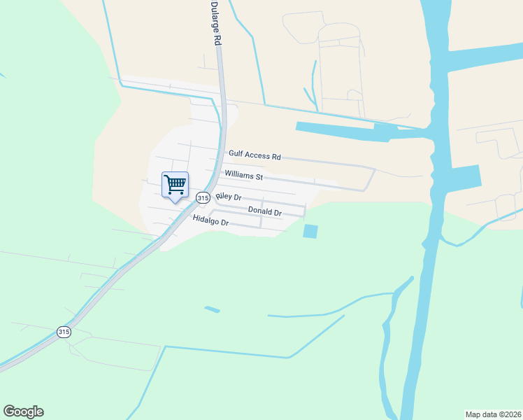 map of restaurants, bars, coffee shops, grocery stores, and more near 201 Donald Drive in Houma