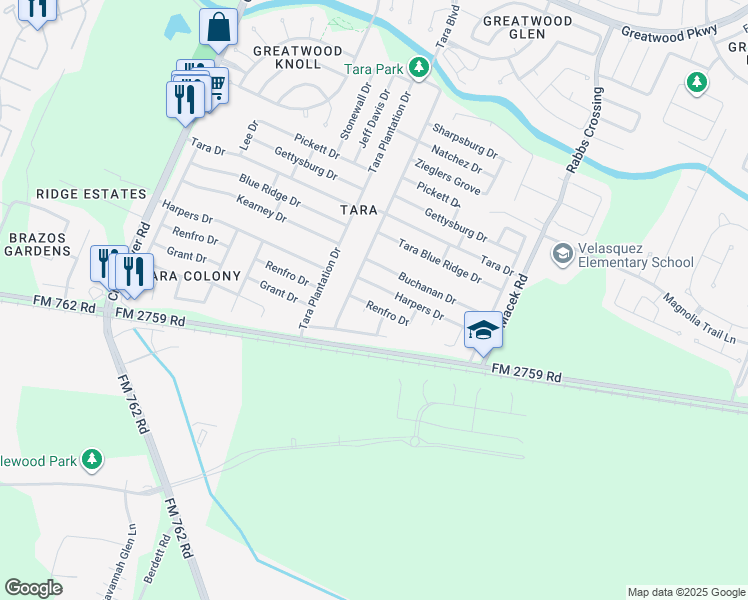 map of restaurants, bars, coffee shops, grocery stores, and more near 7019 Renfro Drive in Richmond