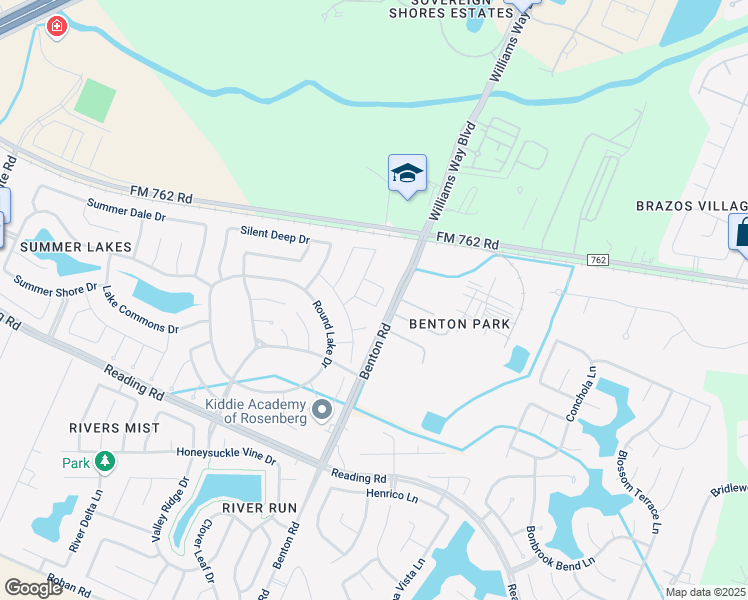 map of restaurants, bars, coffee shops, grocery stores, and more near 8519 Lisboa Lane in Rosenberg