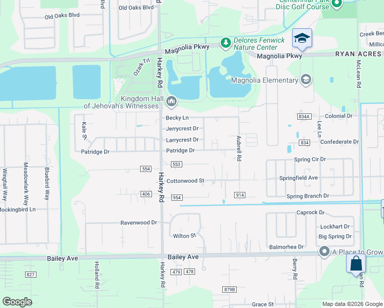 map of restaurants, bars, coffee shops, grocery stores, and more near 5833 Patridge Drive in Pearland