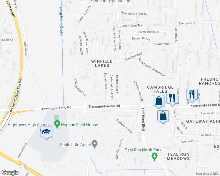 map of restaurants, bars, coffee shops, grocery stores, and more near 3322 Dartmouth Field Lane in Fresno