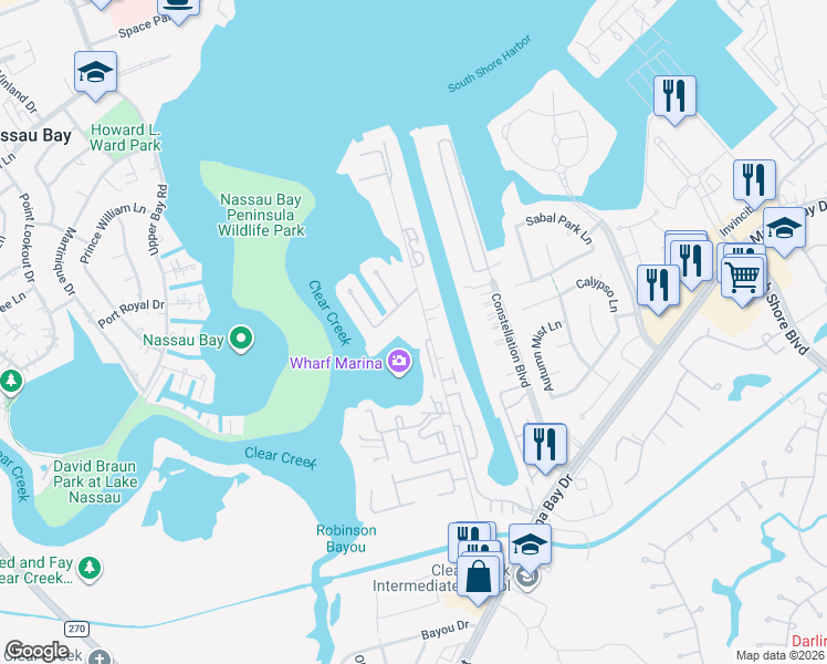 map of restaurants, bars, coffee shops, grocery stores, and more near 817 Davis Rd in League City